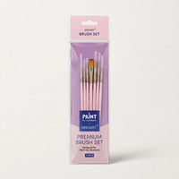 Thumbnail for Paint by Numbers × SINOART brush set for number painting, 7 pink-handled brushes in the package