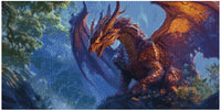 Thumbnail for Diamond painting template - a majestic orange-glowing dragon, a cool blue forest background, and dramatic light contrast.