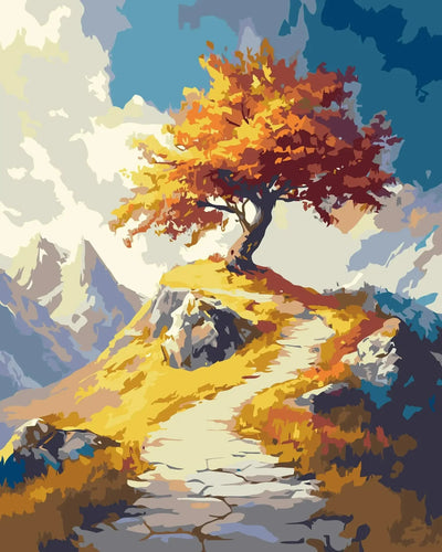 Heights paint by numbers – mountain landscape