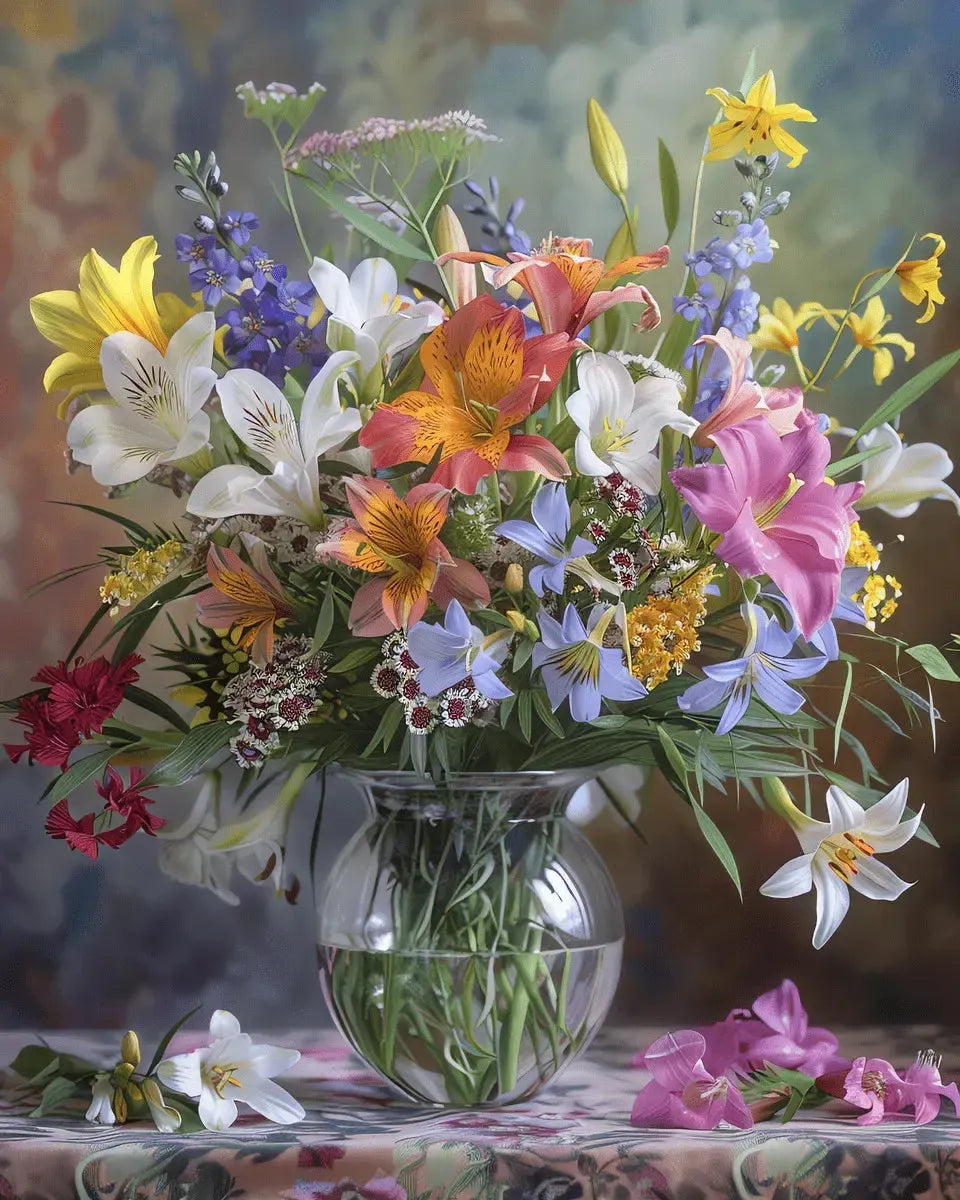 Petals in Porcelain 50x50cm - Diamond Painting 