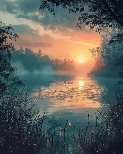 Dreamy Pond diamond painting – dreamy pond scene