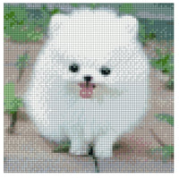 Thumbnail for Timanttimaalaus mallikuva – söpö valkoinen pienikokoinen koira, pehmeät pastelliset taustasävyt ja kirkas ilme.