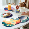 Thumbnail for Breakfast setting with self-painted landscape-themed table mats