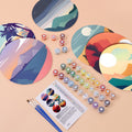 Thumbnail for Landscape patterned round table mats with numbers and paints