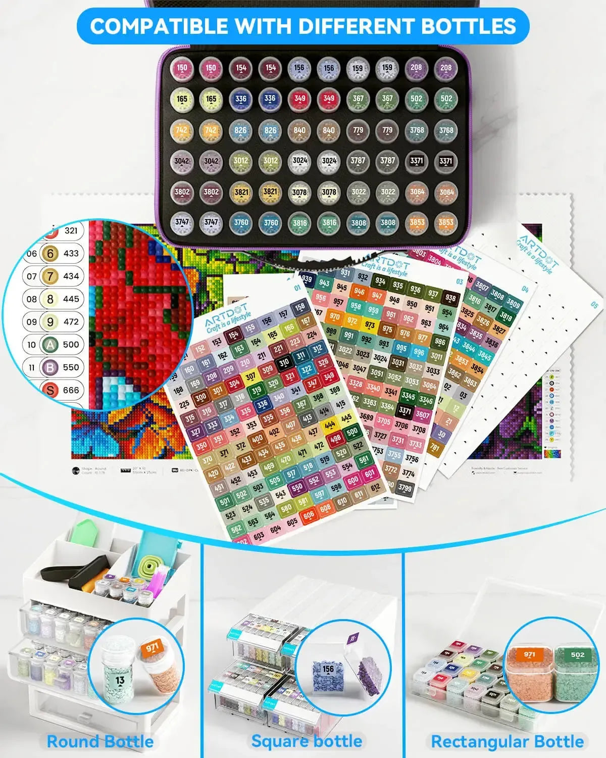 DMC color code stickers for diamond painting – 447 pcs 