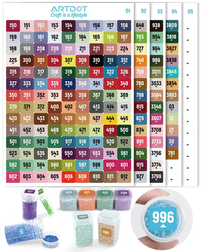 DMC sticker sheets used for marking diamonds when doing diamond painting.