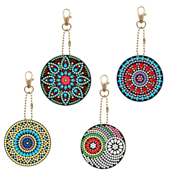 Mandala diamond painting keychains
