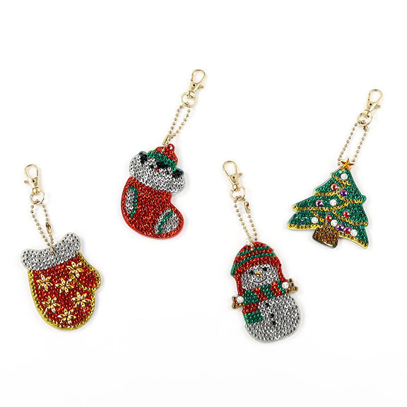 Christmas diamond painting keychains – festive designs