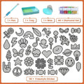 Thumbnail for Diamond painting set supplies and 38 black and white sticker bases before decoration.