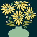 Thumbnail for The picture shows a yellow bouquet against a dark green background, highlighting a simple and fresh style.