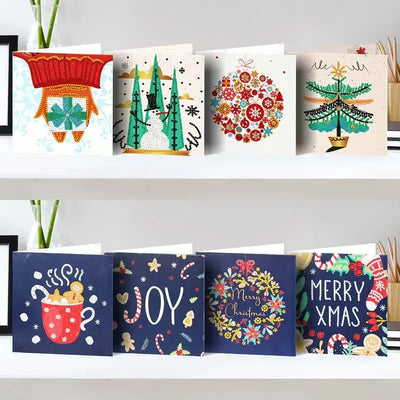Set of 8 diamond painting Christmas cards