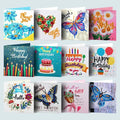 Thumbnail for Set of 12 celebration-themed diamond painting greeting cards