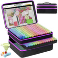 Thumbnail for High-quality black diamond painting case with three layers for diamond colors, each layer filled with different colored diamonds, includes a silicone filling assistant.