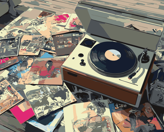 Turntable and vinyl records