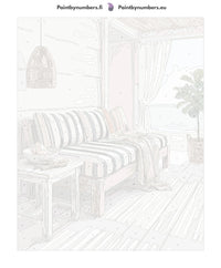 Thumbnail for Paint by numbers canvas – Striped Sofa by Window