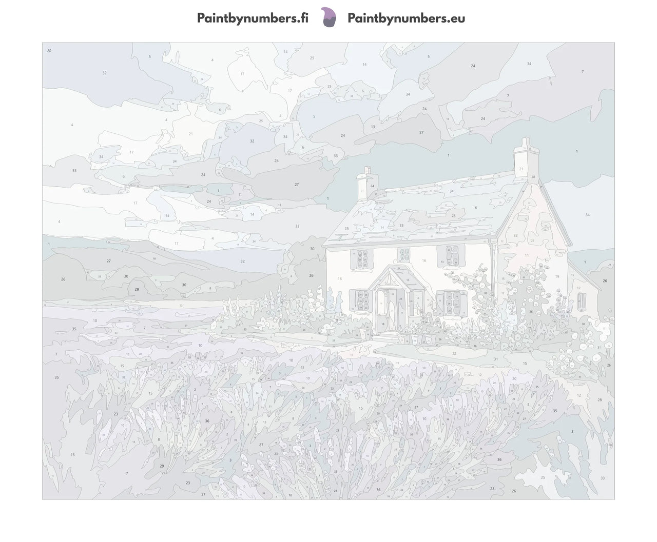 Paint by numbers canvas – Cottage and Lavender Field