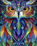 Thumbnail for Paint a colorful boho-style owl in close-up with a paint-by-numbers kit