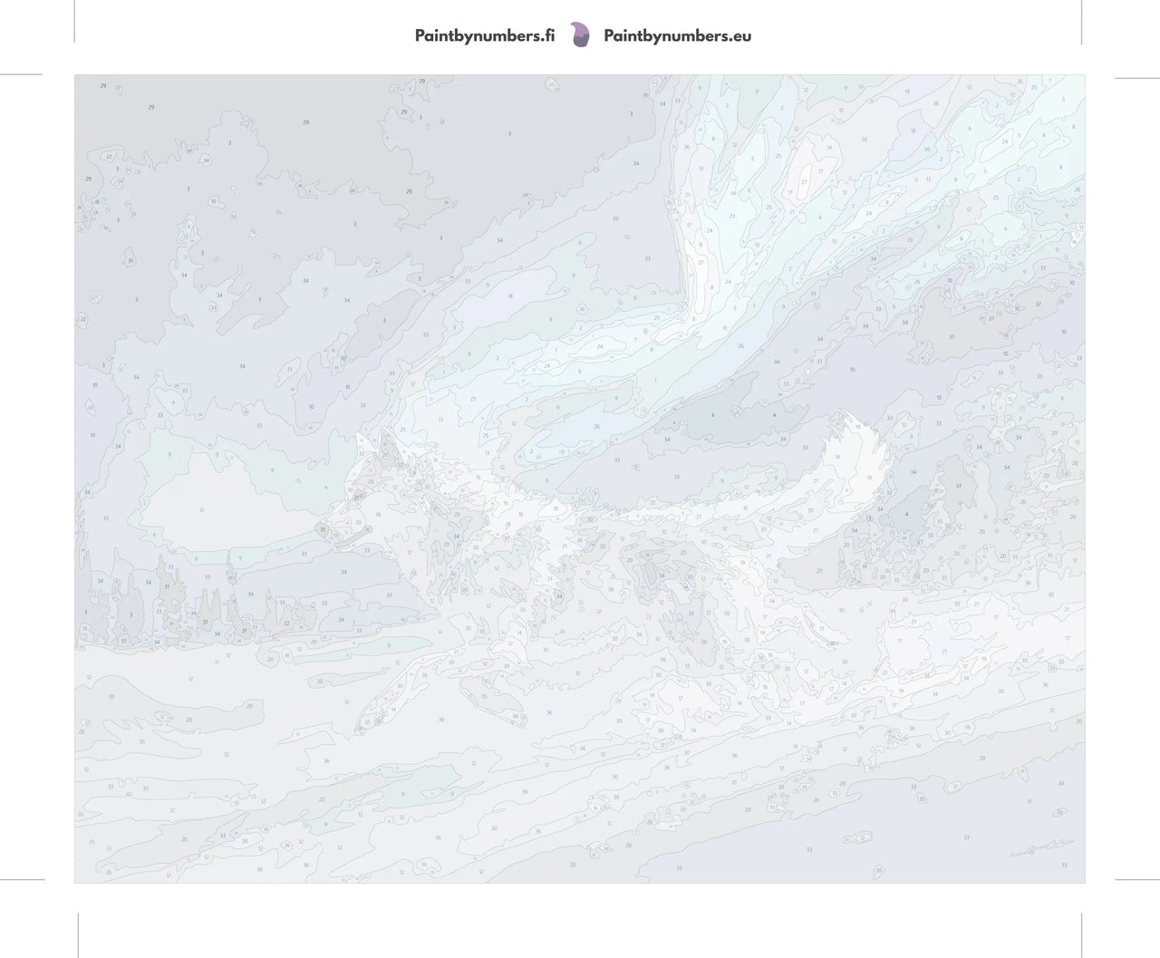 Wolf in the Northern Lights Paint By Numbers fabric