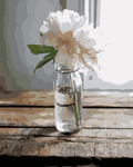 Thumbnail for White peony in a glass bottle