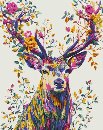 Deer decorated with flowers