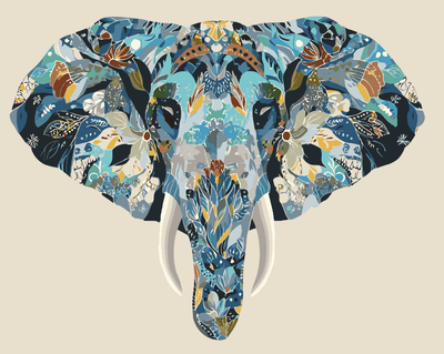 Paint a colorful boho-style elephant with a paint by numbers set