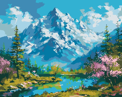 Tranquil Heights paint by numbers – tranquil mountain scene
