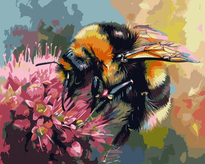 Buzzy Blossom Symphony paint by numbers – flowers and buzzing bees