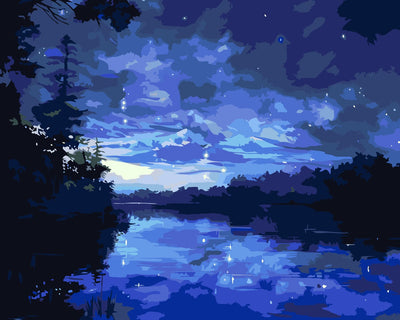 Starry Night Tranquility paint by numbers – starry night scene