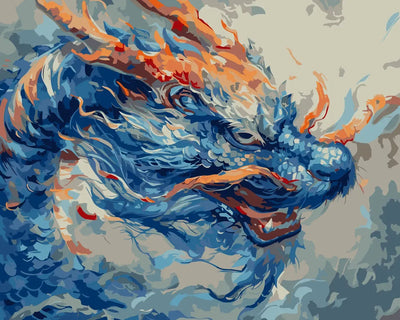 Azure Fury paint by numbers – blue-toned painting