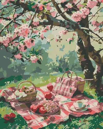 Picnic in the Petals paint by numbers – picnic among flowers