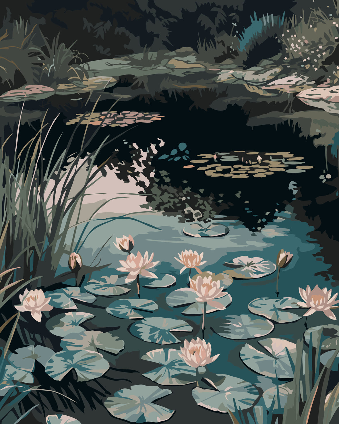 Lotus Lagoon - Paint By Numbers 
