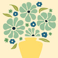 Thumbnail for The picture shows a pastel-colored bouquet in a yellow vase, highlighting simplicity and elegance.