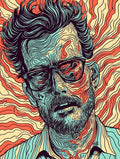 Thumbnail for Psychedelic portrait with colorful waves surrounding the face.