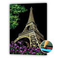 Thumbnail for Scratch art image of the Eiffel Tower