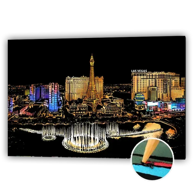 Las Vegas cityscape scratch art