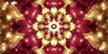 Thumbnail for Radiant Mandala diamond painting: golden mandala with lotus petals on a deep magenta background