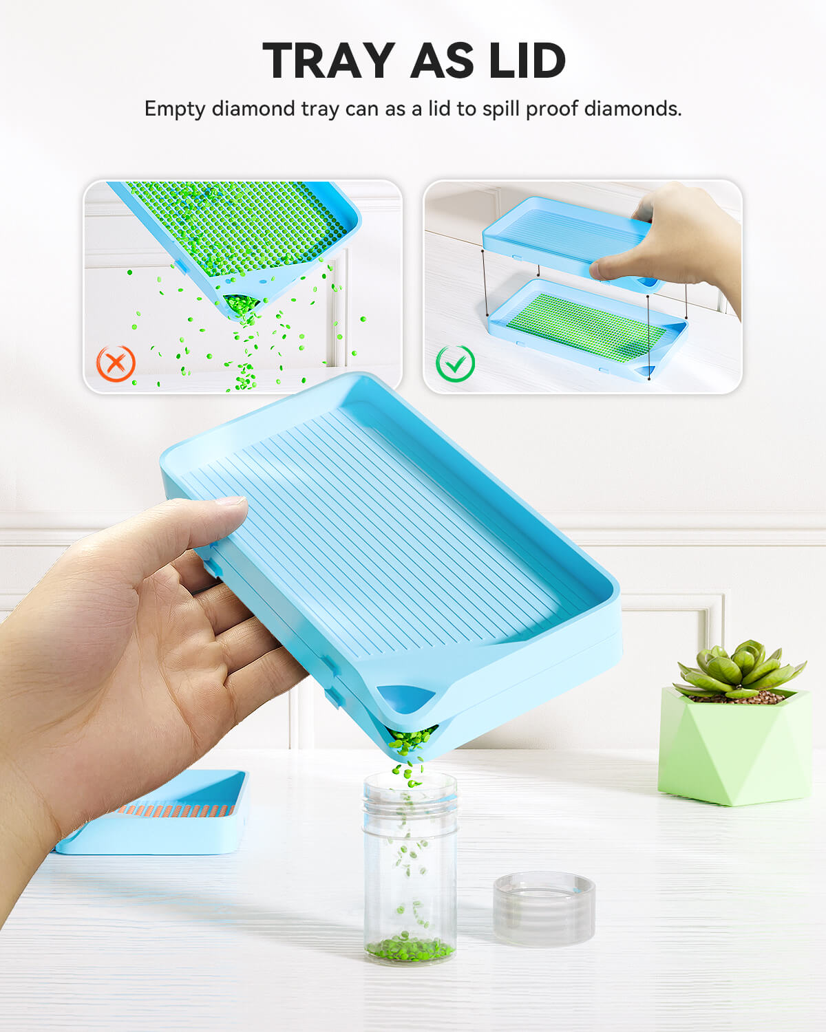 Blue diamond tray set 