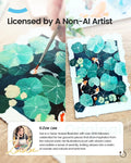 Thumbnail for Licensed Zoe Lee diamond painting – authentic gouache art and close-up of aquatic plants and koi fish.