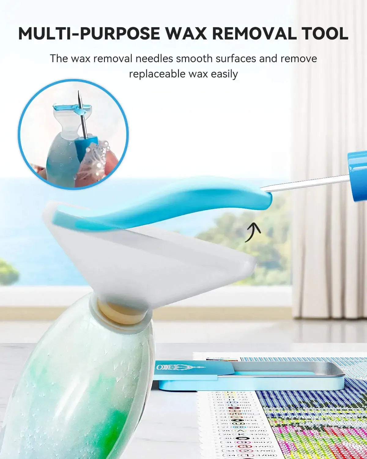 Diamond painting wax blue 