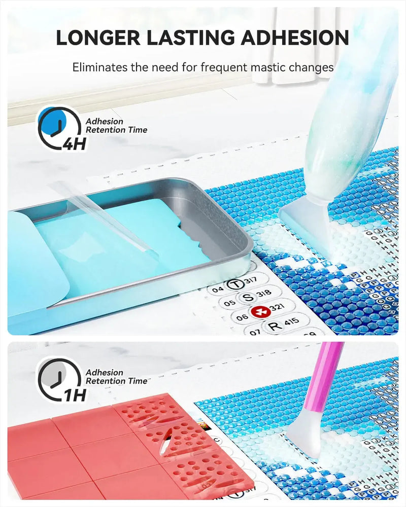 Blue diamond painting wax – close-up of wax surface