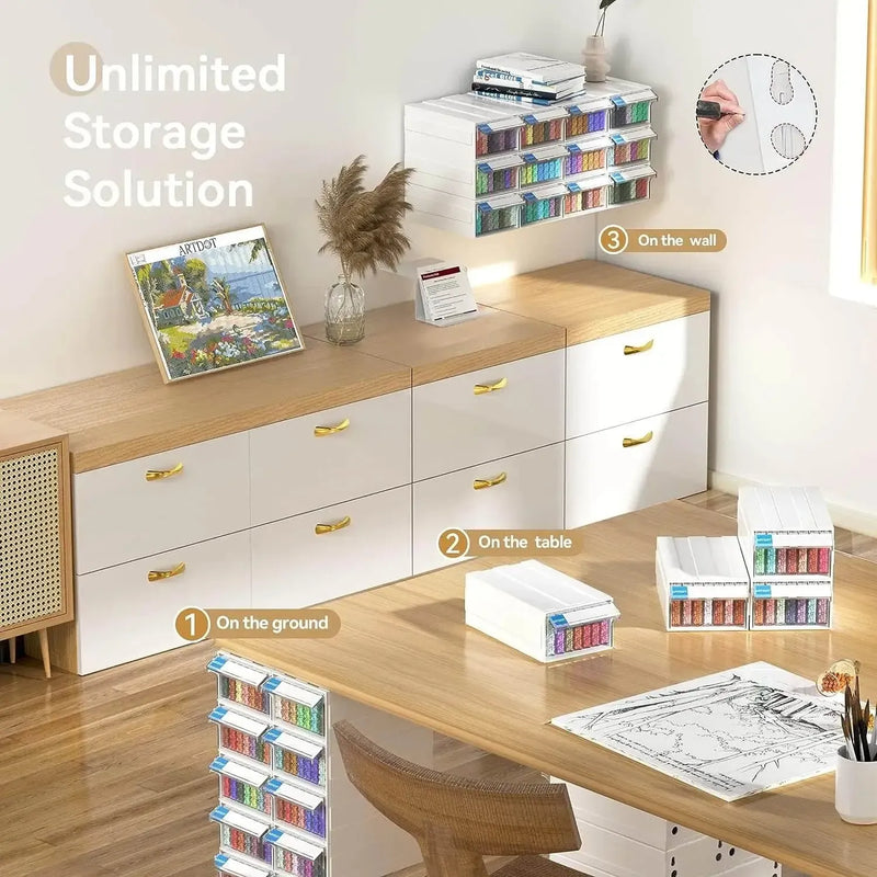 Stackable storage organiser – multiple layers stacked