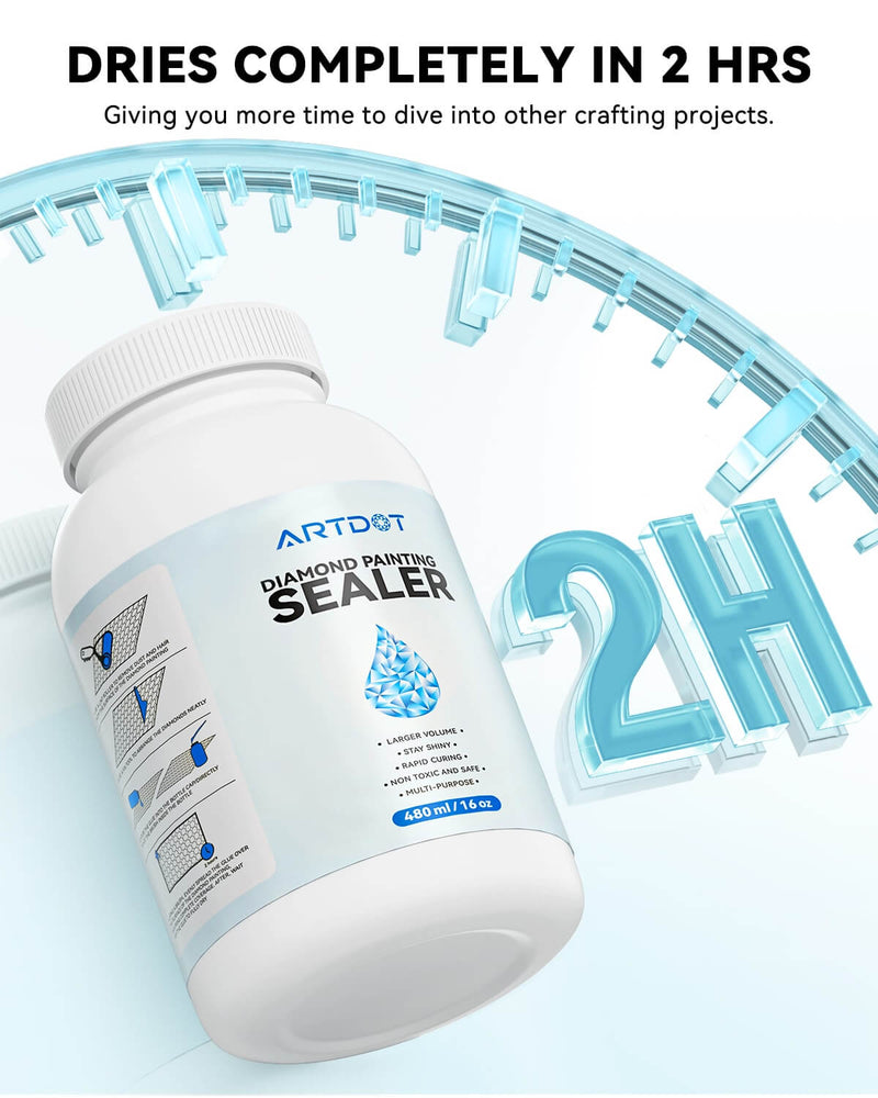 480 ml diamond painting sealer – before and after