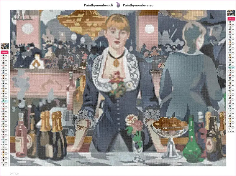 Bar at Folies-Bergère diamond painting adhesive canvas 55x40cm