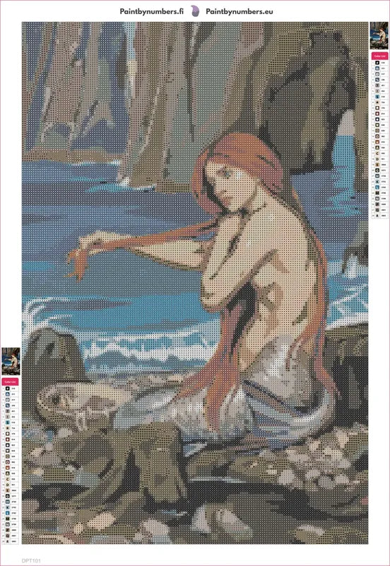A Mermaid diamond painting adhesive canvas 40x60cm