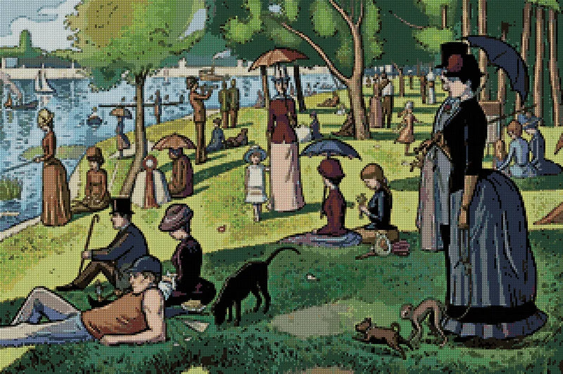 Diamond painting pattern chart - A Sunday On La Grande Jatte