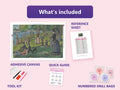 Thumbnail for A Sunday On La Grande Jatte 90x60cm diamond painting kit contents: adhesive canvas, color chart, tools and diamond bags