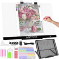 Thumbnail for ARTDOT A2 LED light pad used with diamond painting, includes accessories and stand.