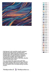 Thumbnail for Color chart and instructions - Abstract Colorful Waves 50x40cm