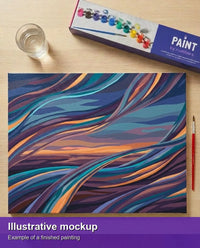 Thumbnail for Illustration of the finished paint by numbers - Abstract Colorful Waves 50x40cm