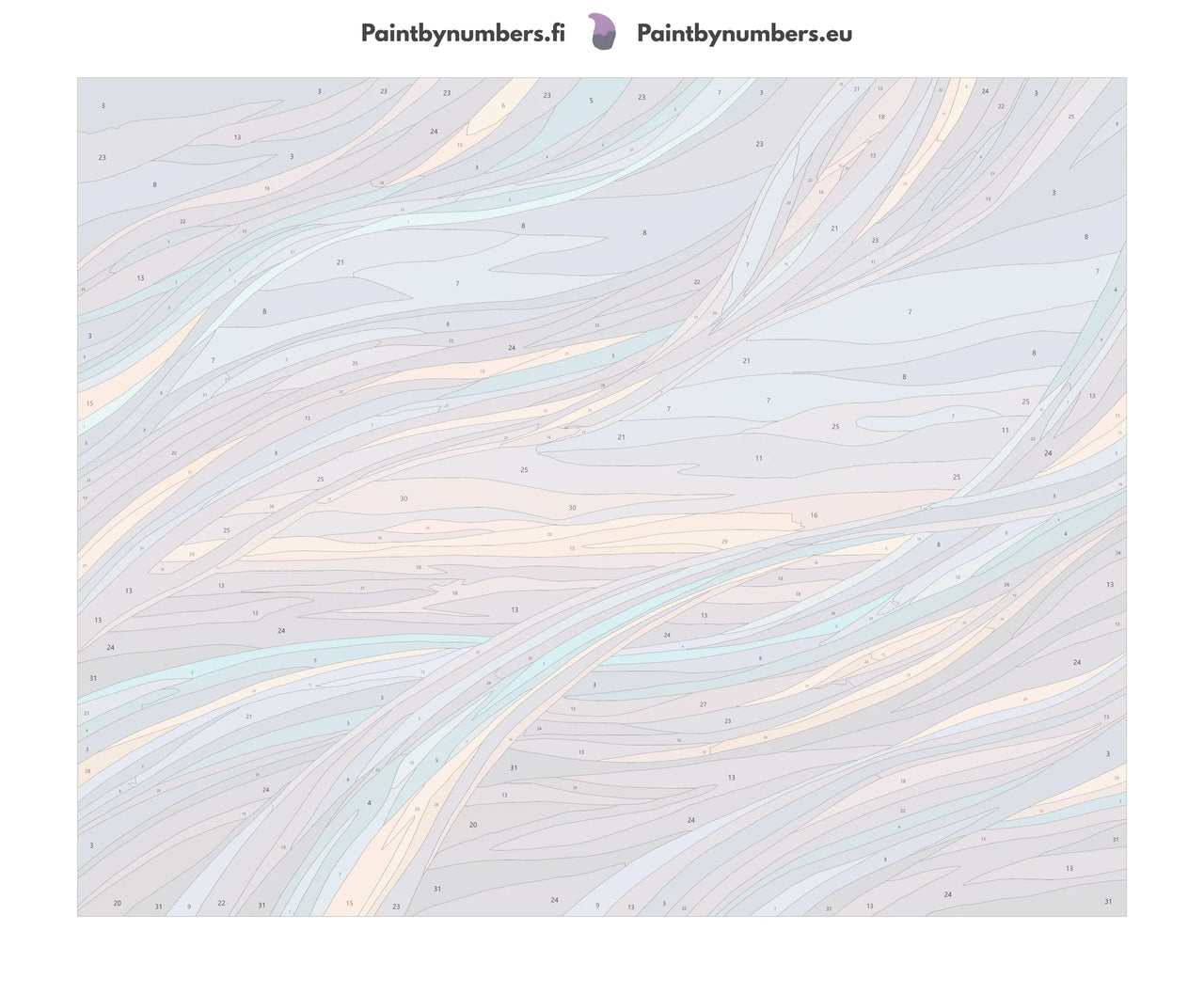 Numbered canvas - Abstract Colorful Waves 50x40cm